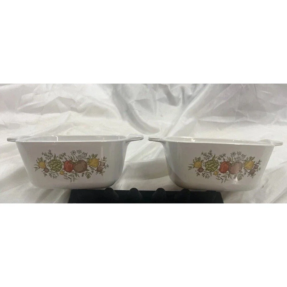Vintage Corning Ware Spice Of Life P-43-B Casserole Dish 2-3/4 Cup - Set of 2